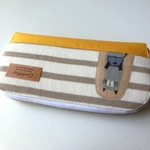 ねこちゃんボーダーの長財布