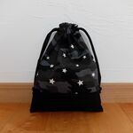 給食袋＊迷彩ときら星＊ブラック