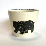 熊と鮭のフリーカップ　蕎麦猪口/小鉢/陶器