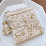 【再再販】インド刺繍のファスナーポーチ