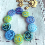 【1連10コセット】JIRI＊IVANA #czech beads#チェコビーズ　SUN17㍉　mixassort/blue