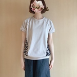 花柄切り替えのラグランスリーブプルオーバー
