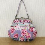 がま口バッグ(カラフル紫陽花)