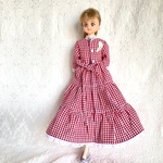 一枚二役、ギンガムシャツワンピース　27cmドール用　高校生リカちゃん　ジェニー　アウトフィット　ドール服