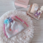 スパンコールシャカシャカゆめかわいいテディベアフリル巾着