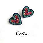 【再販】デニムハート小花柄刺繍ピアス/イヤリング