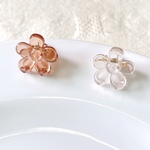 クリア　ミニ　ヘアクリップ バンスクリップ 　花　フラワー　2個セット