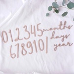 W017 【 Number + days months year / TypeB 】 木製 レターバナー 月齢フォト アイテム 