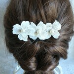 ☆送料無料☆刺繍レースフラワーヘアクリップ