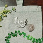 *birdbrooch*　バード&コイン　ブローチorヘアゴム　[ギフトにも]