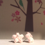 桜クリーム  ピアス