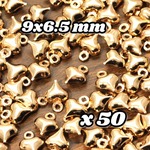 【A460】 送料無料 [約34個] チャーム(001) ハート 【GD】 9×6mm