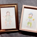 [reminne905様専用] 【似顔絵】やさしい赤ちゃんのにがおえ、お花につつまれたにがおえ