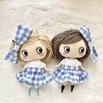 ハッピードール　イーマリー　ブルーチェックのお洋服セット