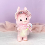 お帽子を付けたピンクのうさぎちゃん🐰♡レトロアニマル