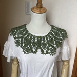 「aminko様オーダー」シルクコットンのパイナップル編み付け襟