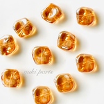 10個 メッキ　ガラスビーズ　四角形（オレンジ）＃542