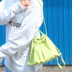 【1点限定ポケット付きモデル】Anone『ohana mini』リネンバッグ / イエロー