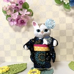 こはるちゃん用　花火柄ブラック　浴衣セット　