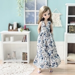 リカちゃん服：小花のロングワンピース（22サイズ）