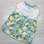 【SALE】Mサイズ★ハイビスカス柄ワンピース（ブルー）