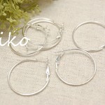 ハンドメイド素材♪まんまるフープピアス金具/10個/シルバー