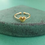 [2pcs] サージカル ステンレス デザイン リング　ゴールド　～ハート～　金属アレルギー対応