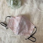 【0317szk様ご予約品】シンプルcolor＊ペールピンクの繊細刺繍レースマスク＊
