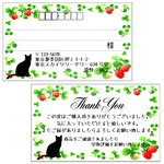 【NEW！】宛名シールサンキューシール【野いちごと黒猫】