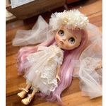 ふんわりリボンのホワイトの紫陽花ヘッドドレス☆ネオブライス☆ドライフラワーとプリザーブドフラワー