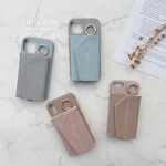 全機種対応 名入れ無料♡バイカラー ﾐﾗｰ カード入れ付き アイフォン スマホケース  背面カバー iPhone17 16 15 14 他ｹｰｽ