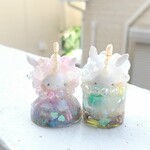 【E様オーダー品】ユニコーンカップルのオルゴナイトドール