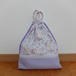 体操服入れ・お着替え袋＊森のうさぎとお花＊パープル