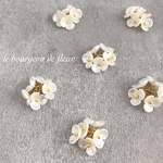2pcs お花 小花 フラワー カン付き ビーズ チャーム パーツ