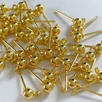 カン付きポストピアス金具  ボール　ゴールド40個