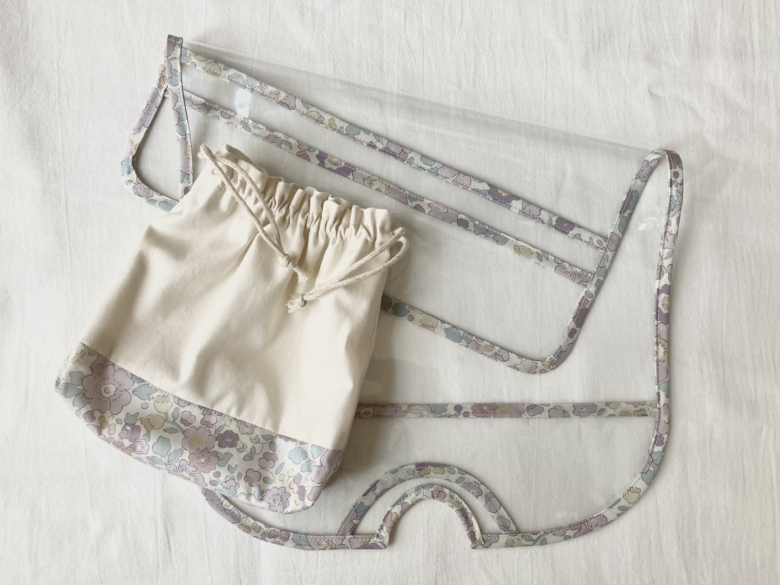 半かぶせランドセルカバー　ハンドメイド　オーダー 受注製作 池田屋半かぶせ 透明ランドセルカバー - MIKA-WORLD'S