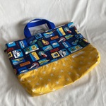 床につかない！！入園入学レッスンバッグ手提げ絵本袋リバーシブル★40はやぶさ新幹線ドクターイエロー電車