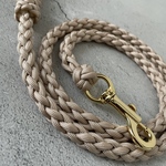 【完成品】パラコード6つ編みリード　GOLD金具　小型犬リード　中型犬リード