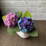 ちりめんつまみ細工ミニ紫陽花2本セット