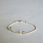 カレンシルバー　クリスタルクォーツ　フローライトのブレスレット　（Silver925）