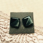 ★大人のゴールド&ブラック ガラスタイル  ピアス★