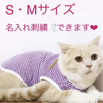 数量限定【 名入れ刺繍🪡ボーダータンク 】犬　猫　小型犬　犬服　猫服