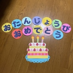 壁面飾り　2段ケーキ　誕生日