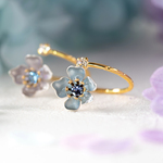 紫陽花の花（淡い青）　リング  