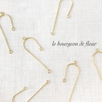 P008  6pcs  アシンメトリー コネクター U字型 カン付き チャーム パーツ