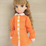 chalchan様オーダー品※オレンジのストライプのモッズワンピース※※復刻版初代リカちゃん