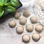 A547【送料無料】import ベージュ  マットカラー  カン付きカボション  4pcs