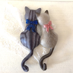 【寄り添う猫フック】アメショー＆ラグドール