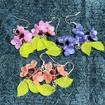 色とりどりな揺れる紫陽花ピアス☪︎ *.✨3点セット【イヤリング変更可能】