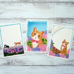 ポストカード３枚セット〈～tiédeur ～紫陽花と茶白猫〉  